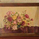 Old painting bouquet of flowers