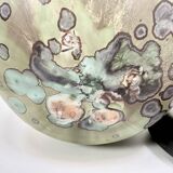 Glazed ceramic art vase with standing ceramic ring by Hanne Wydra-Jantz, Germany 1980