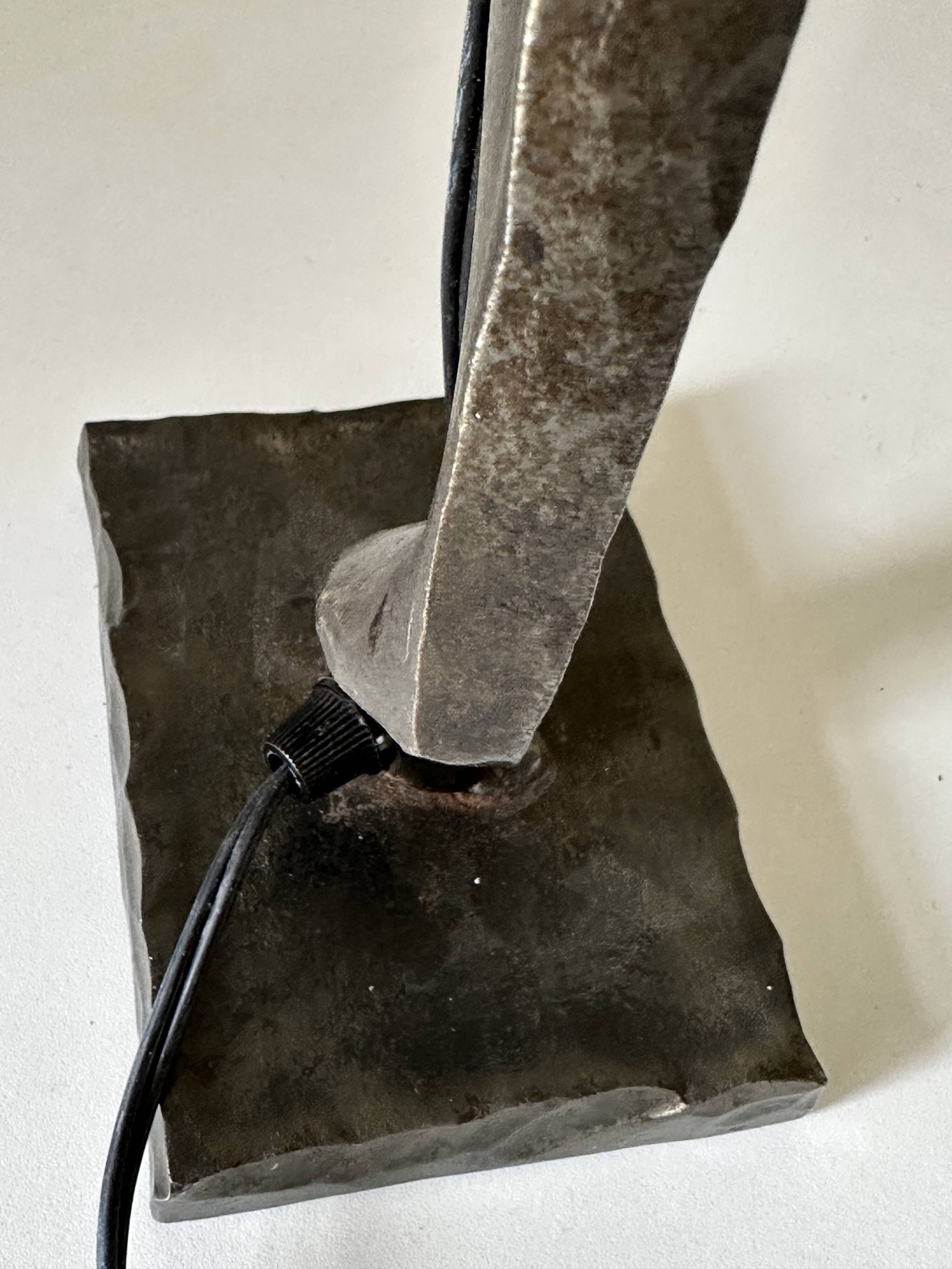 Vintage 60s metal brutalist lamp