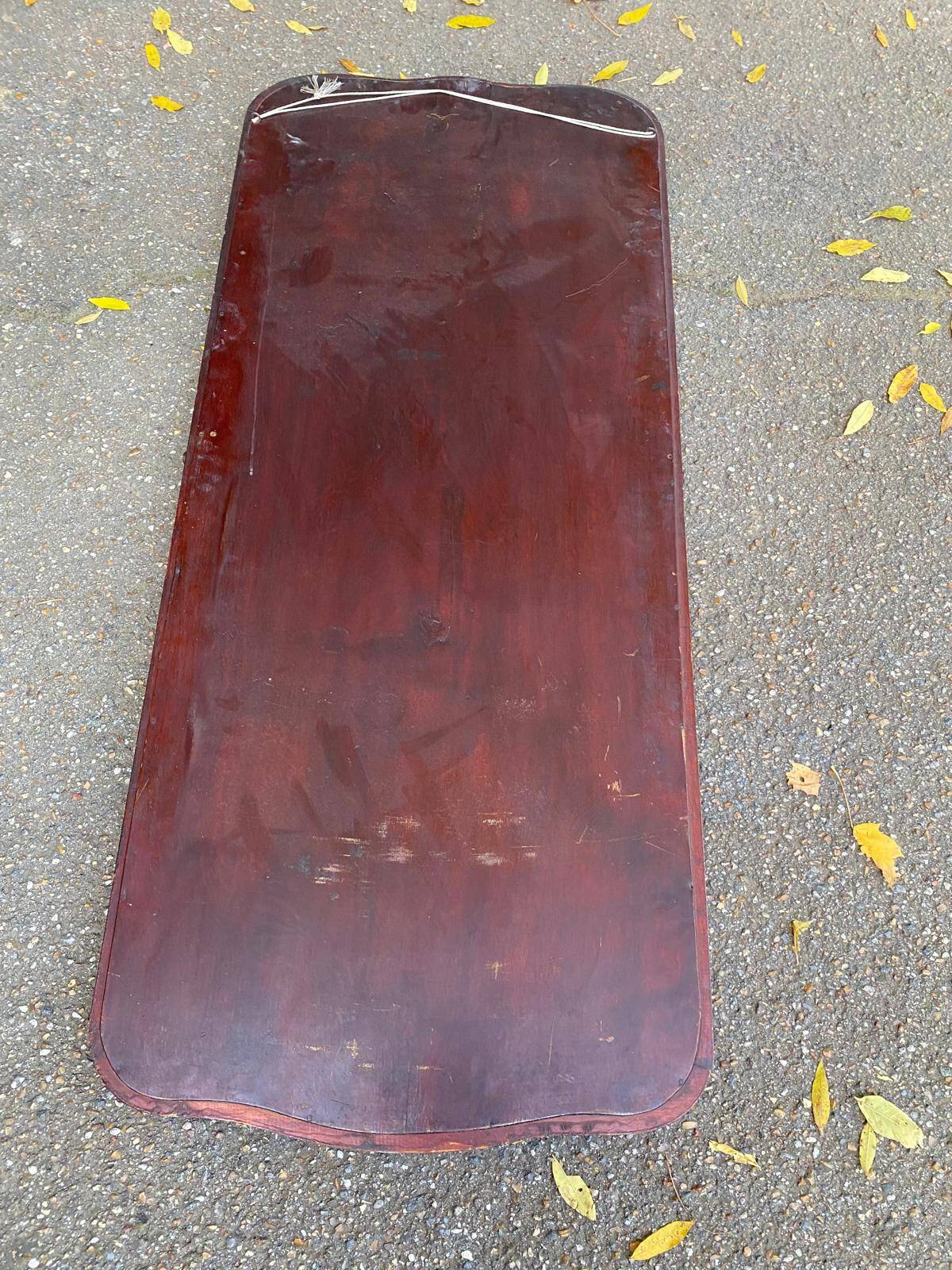 19th century solid mahogany mirror, 58x135cm