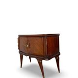 Tables de chevet plaquées en palissandre avec plateau en onyx vert