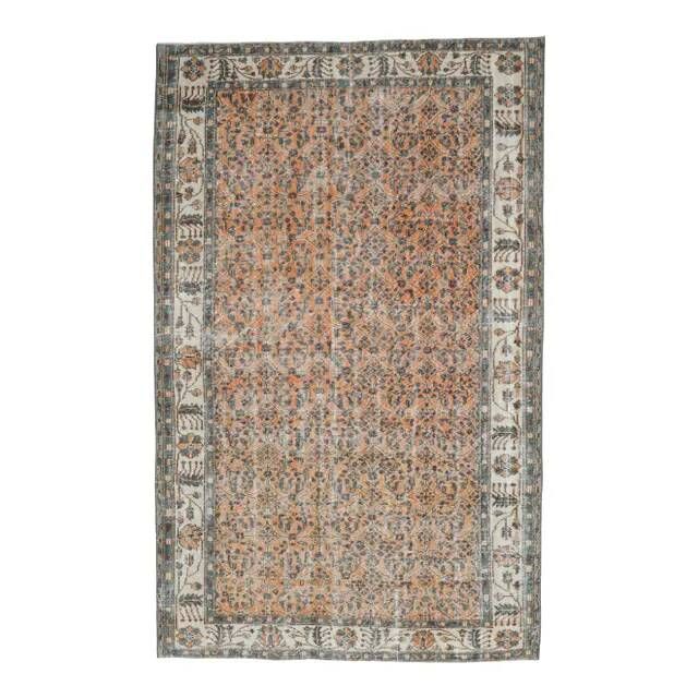 Tapis turc vintage fait main orange 180x286