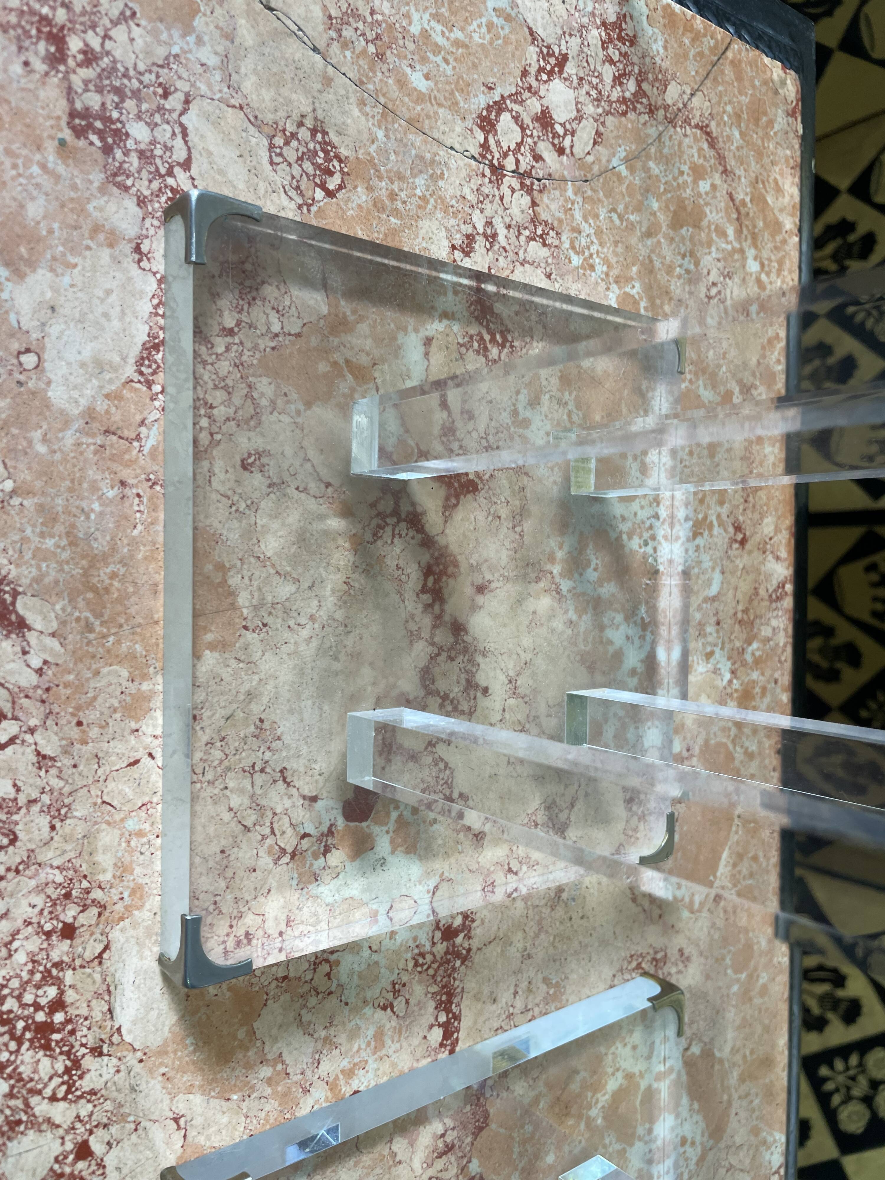 Paire de pieds de lampe en plexigas David Lange