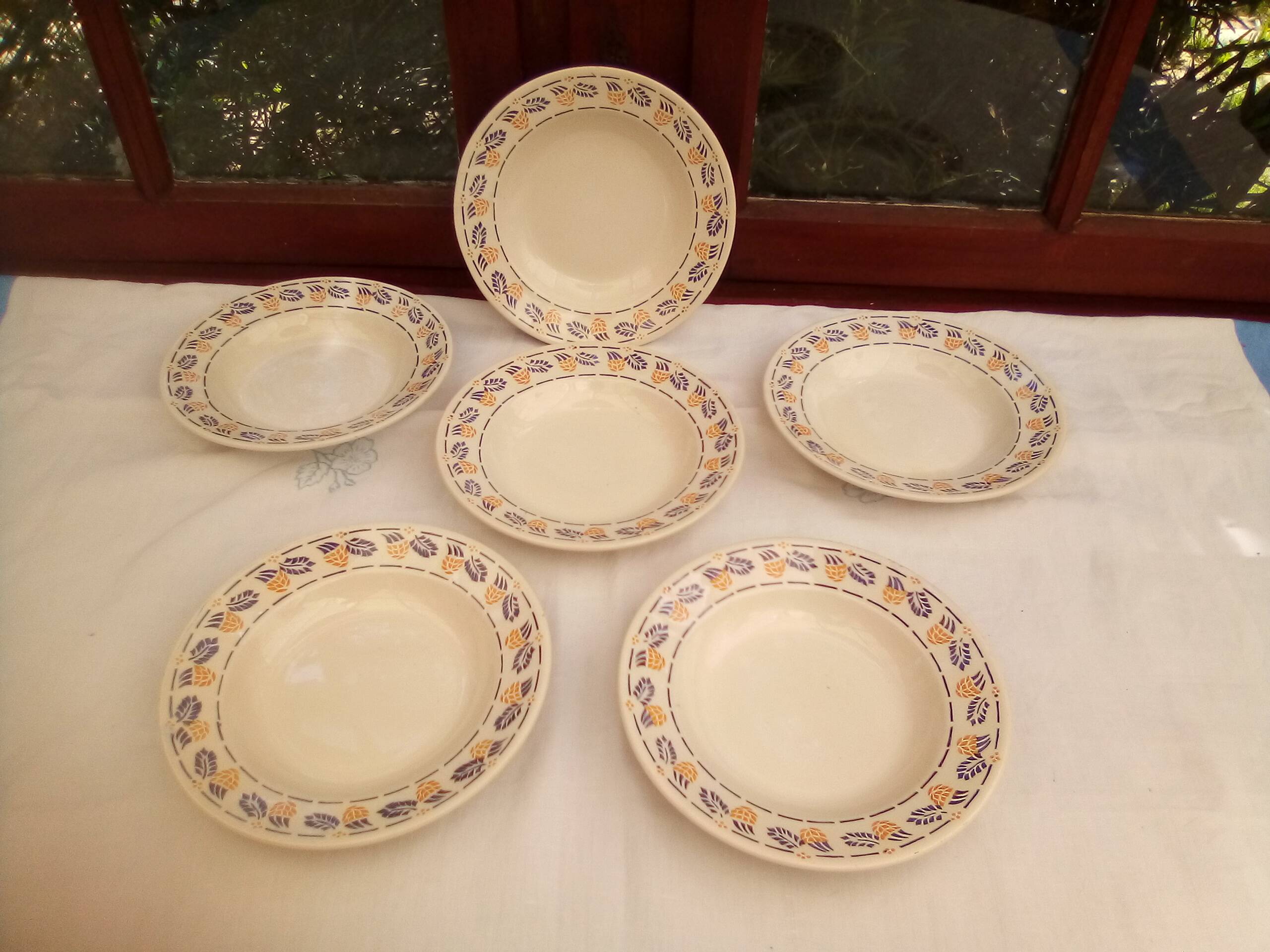 6 Edith soup plates / Faïencerie Nouvelle