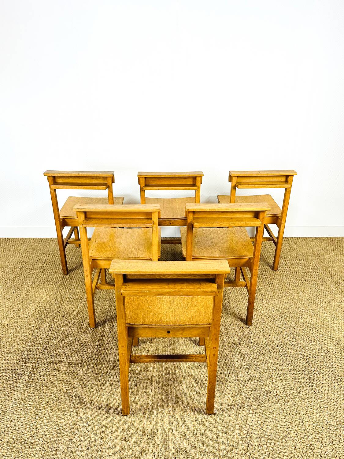6 vintage oak chairs from the 1960s