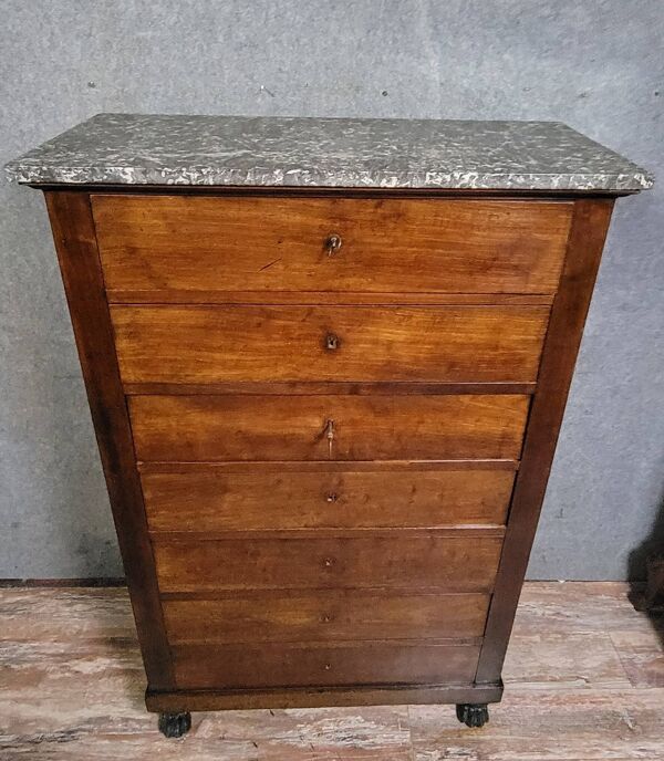 Semainier ou chiffonnier à 6 tiroirs, époque Empire / Restauration