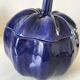 Large vintage soup tureen in glazed ultramarine ceramic