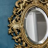 Bronze mirror napoleon III H39x23 decoration with putti and mascaron