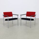 Pair of Dutch Minimalist Easy Chairs, 1960s