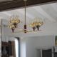 Vintage pendant light, Oberglass Austria glass pendant light, Murano style