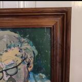 Gouache on framed cardboard "Old man with glasses", V. Lod (20th century)