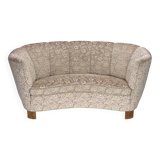 Canapé "Banane" danois 2 places des années 1970, velours d'origine.