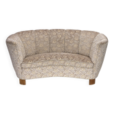1970s, Danish 2-seater "Banana" sofa, original furniture velour.