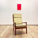 Danish Mid-Century  Lounge Chair and Stool by Ole Wanscher for Poul Jeppensens, Senator Series