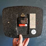 Vintage formica clock rectangular silent wall pendulum "Trophy blue"