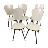 Lot of 5 beige Formica chairs