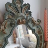 Mirror shell painted wooden Louis XV style