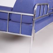 Bauhaus Sofa in Chrome-Plated Steel & New Upholstery, Czech, 1930s