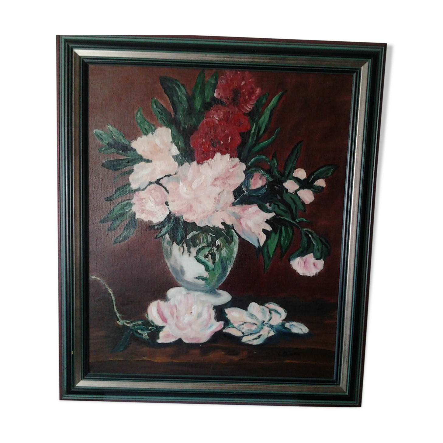 Tableau peinture a l'huile signé