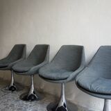 4 Space Age seventies dining tulip chairs