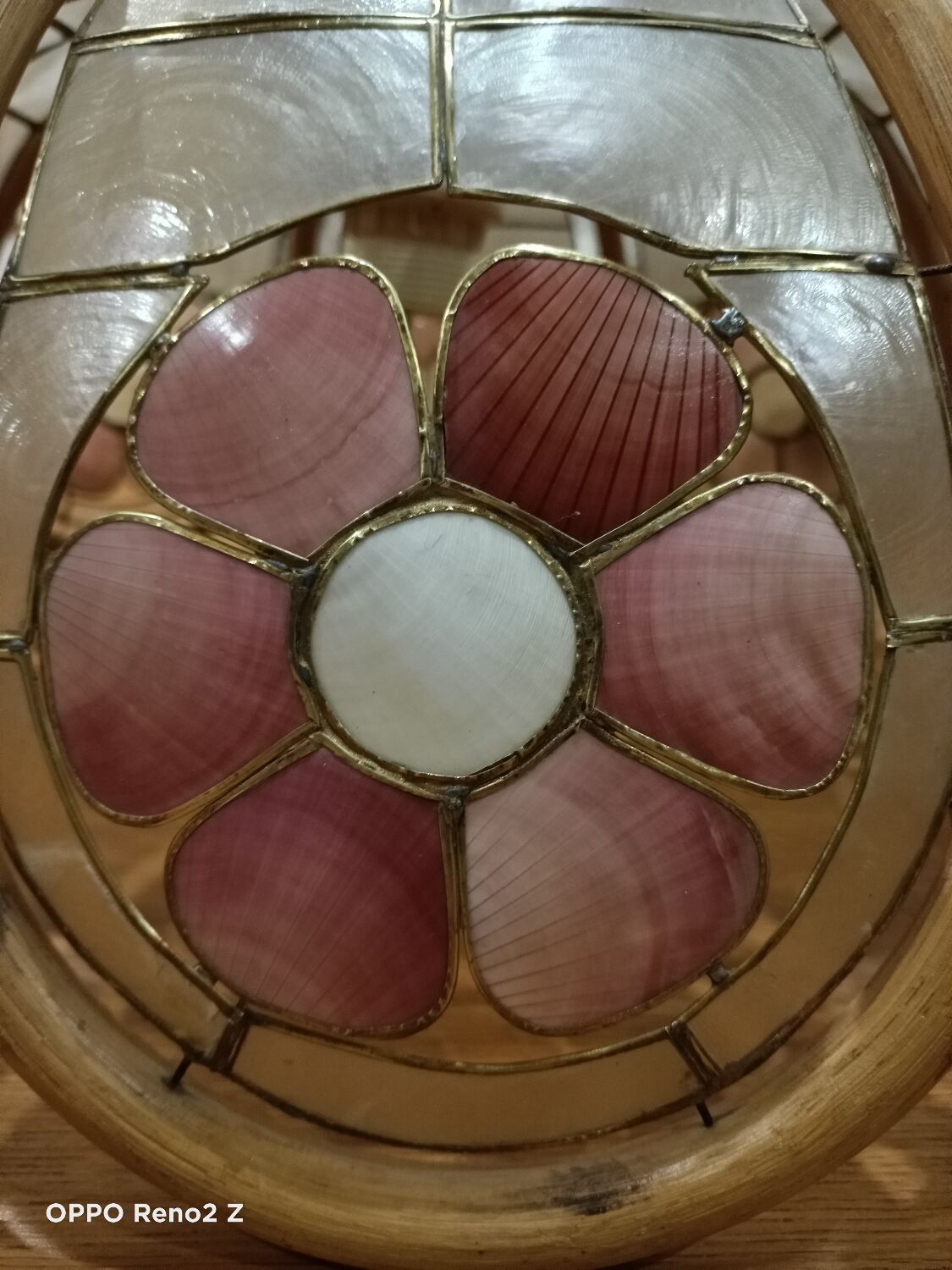 Suspension nacre et bambou