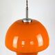 Suspension en verre orange du milieu du siècle