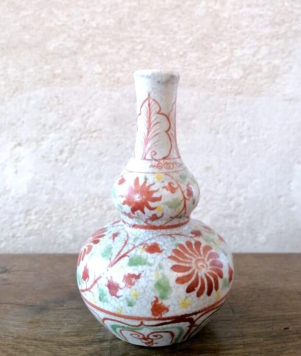Cracked stoneware sake bottle Japan