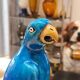 Turquoise glazed faience parrot statuette 23 cm