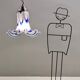 Blue & White Murano Glass Bell Pendant Ascribable to Mazzega, Italy, 1970s