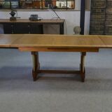 Large solid oak art deco table by Henri Bonjour 1930s