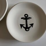 Set of 8 plates by Gien for Atelier Primavera 1960 Anchor