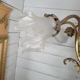 Old bronze chandelier 8 lights, 128cms h