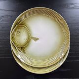 Pair in barbotine with fish decor