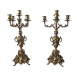 Pair of baroque bronze chandeliers