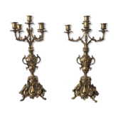 Pair of baroque bronze chandeliers