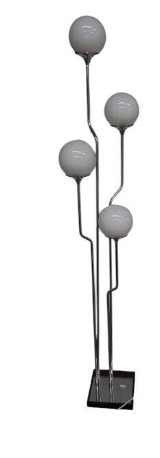 Lot de deux lampadaires italiens en chrome Goffredo Reggiani des années 1960