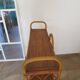 Bookcase, rattan shelf, 70s