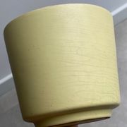 Mid Century pastel yellow ceramic planter / flower pot