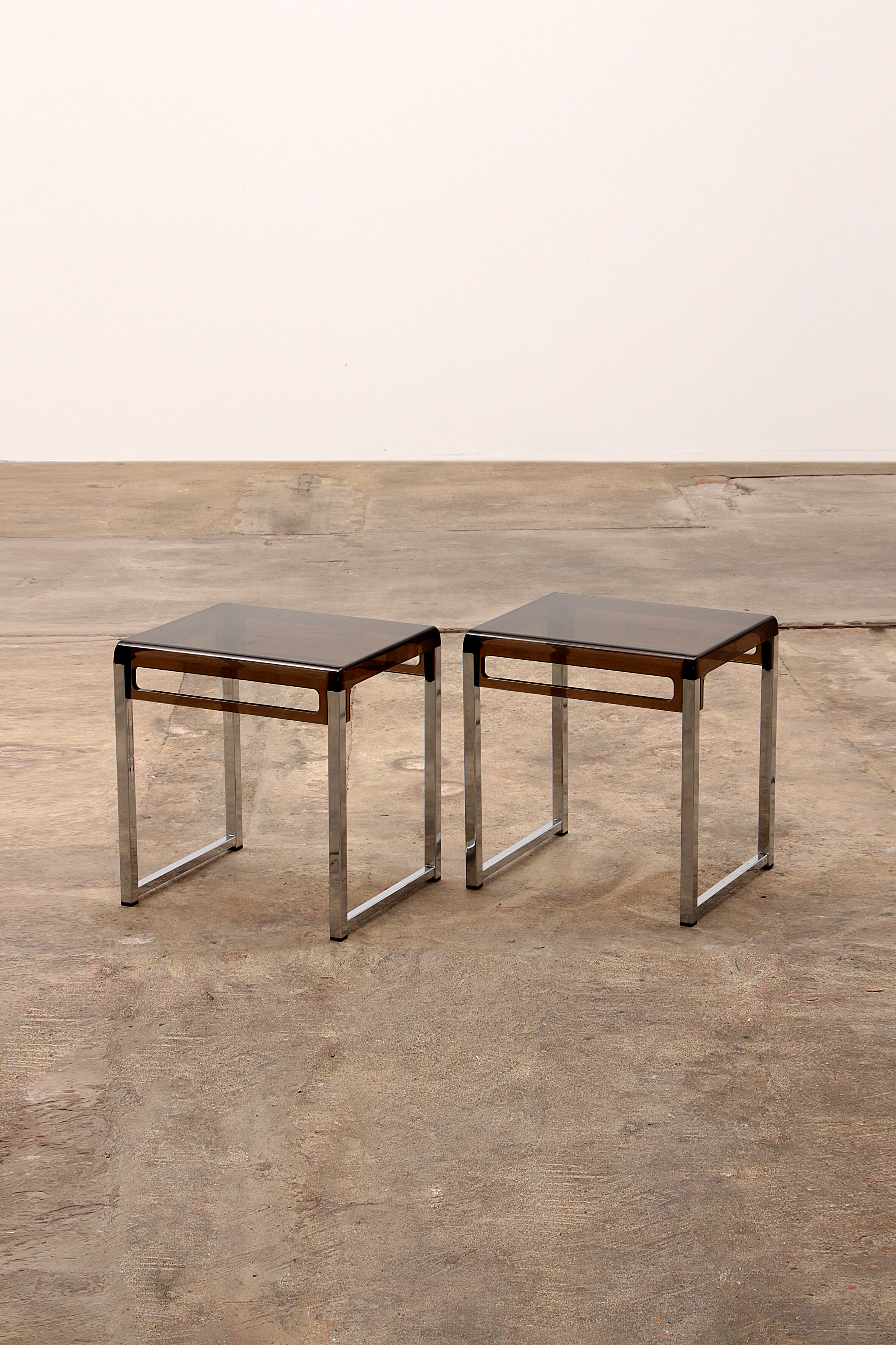 Vintage set of Plexiglas side tables designed in France in the 1960s