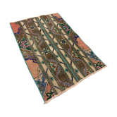 Distressed Turkish Rug 110x72 cm Vintage Shabby, Tribal Red, Green, Brown Small
