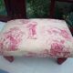 Pouf, footstool toile de jouy