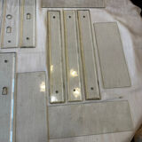 11 bevelled glass cleanliness plaques + 4 Art Deco glass plaques