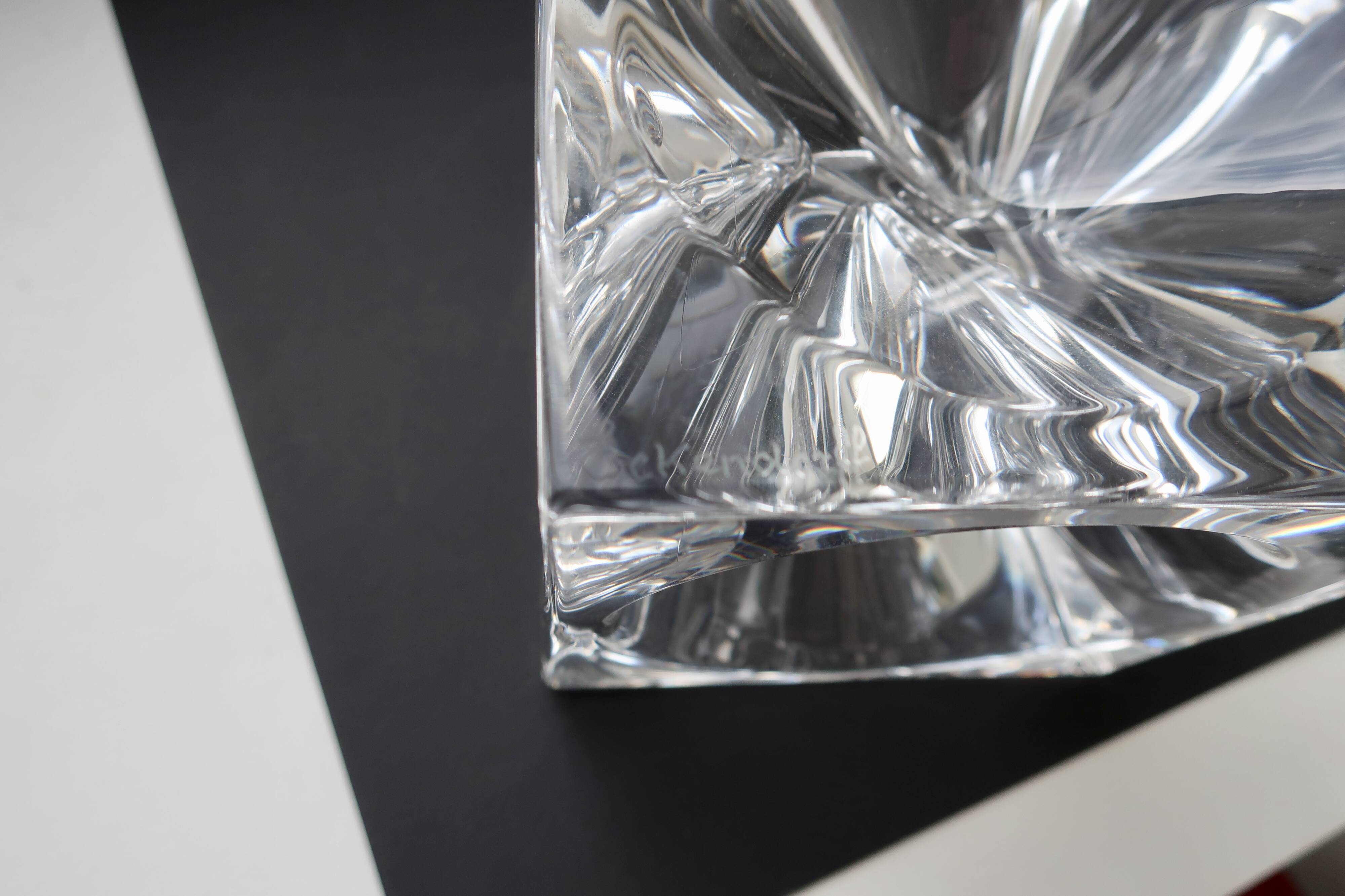 Daum france, rare cendrier cube "roc22", vers 1975, tbe