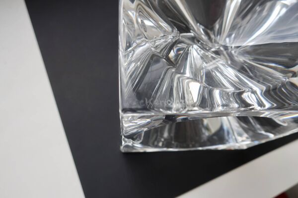 Daum france, rare cendrier cube ''roc22'', vers 1975, tbe