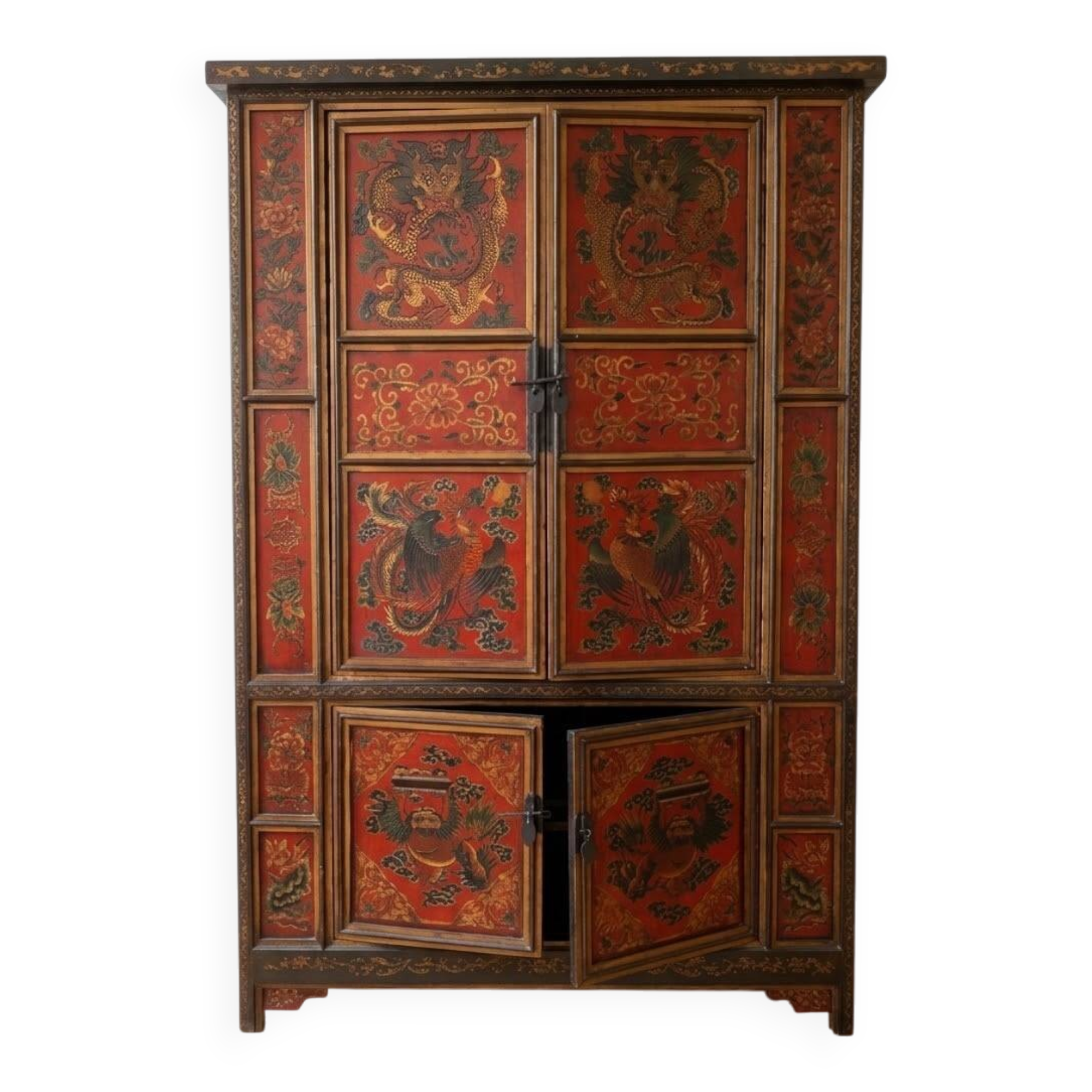 Traditional red Asian furniture
