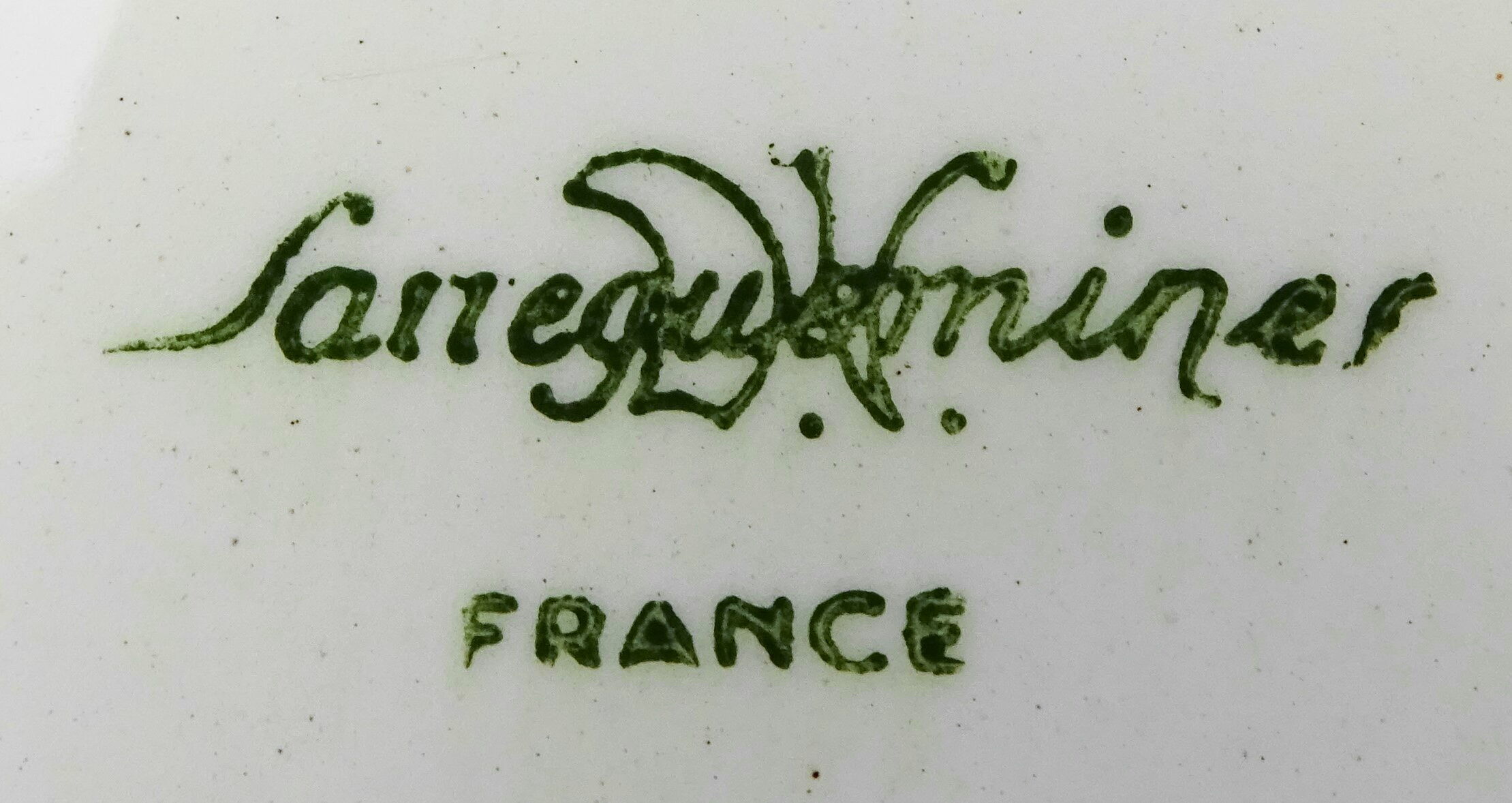 Pair of large Sarreguemines cake dishes