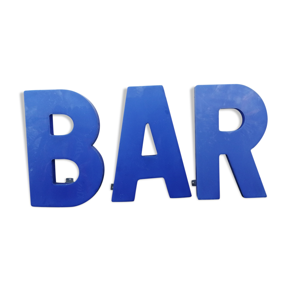 Lettres d'enseigne en plexis bleu vintage "bar" Selency