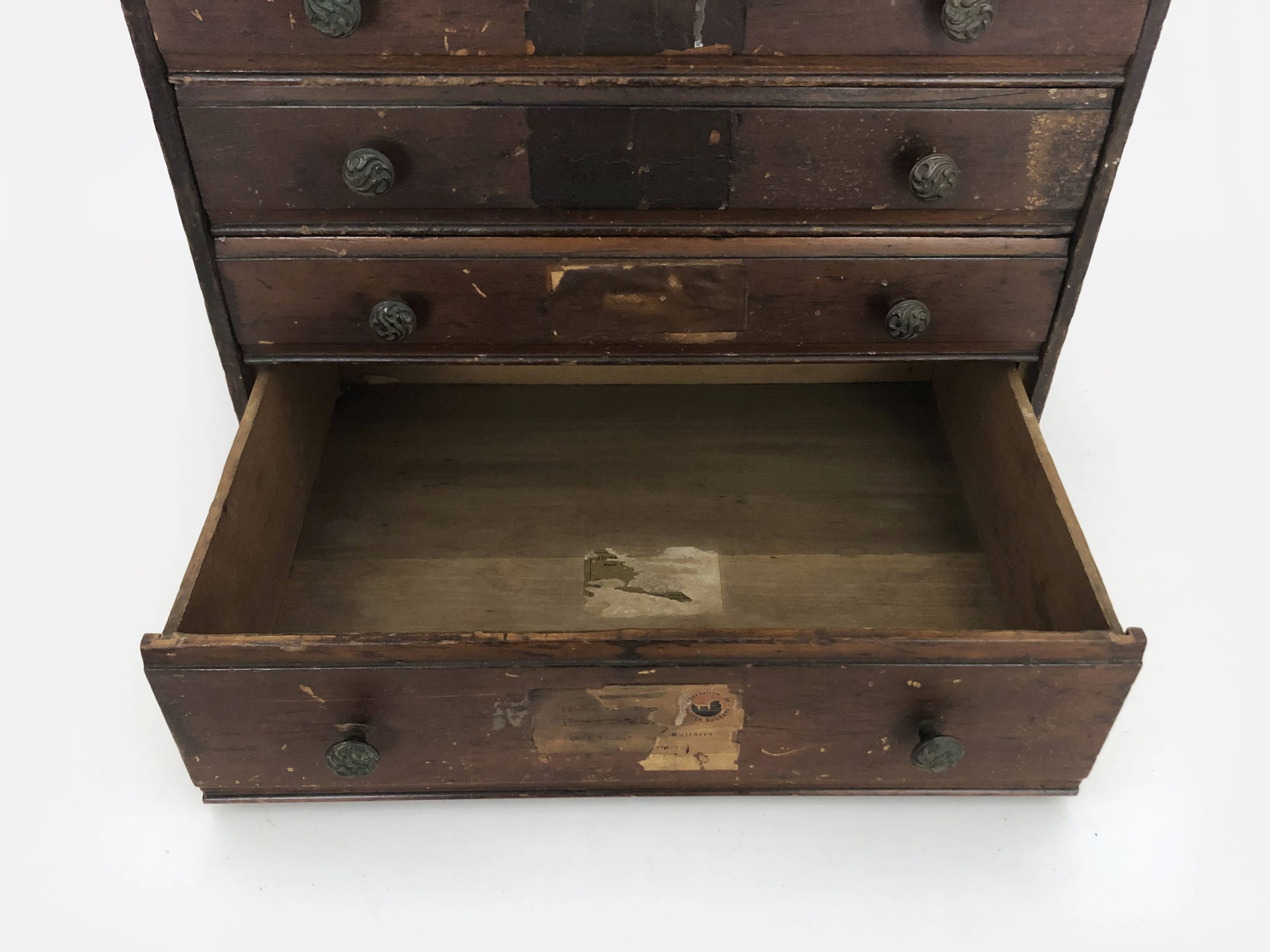Former Henry Stones & Sons Banbury trade furniture, storage of tools, documents