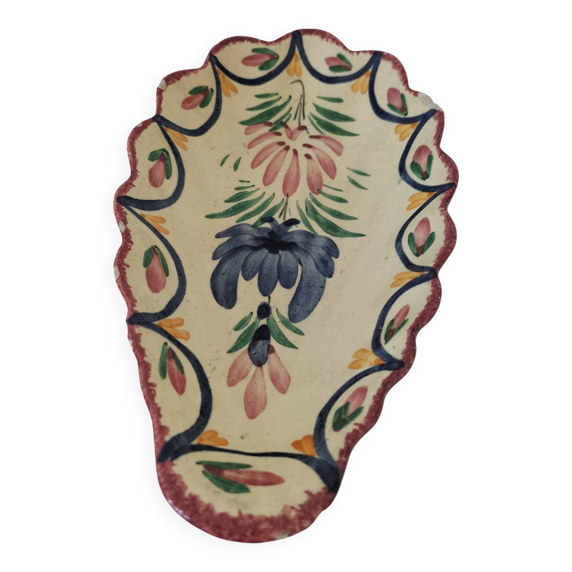 Vintage HB Quimper shell butter dish