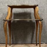 Double-top tea table in marquetry, Napoleon III period, circa 1850-1880